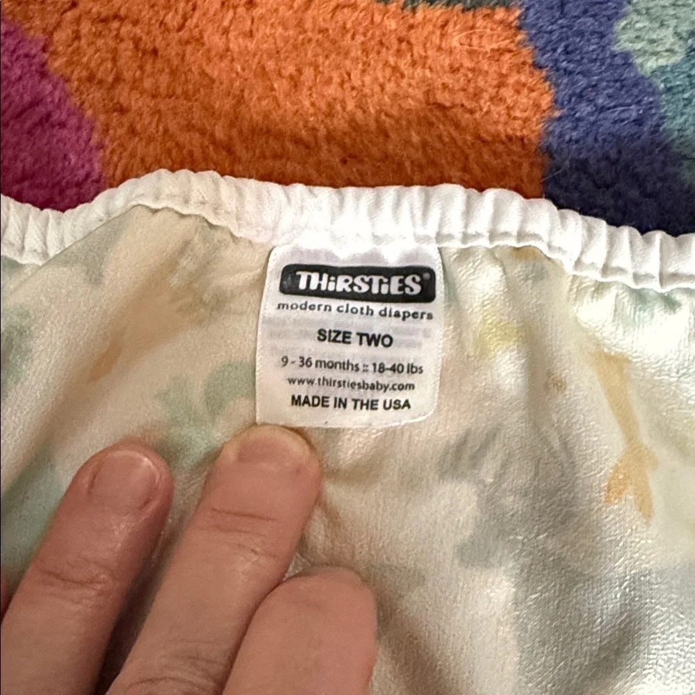 Thirsties diaper cover, GUC, size Two, Snap closure, adjustable snaps